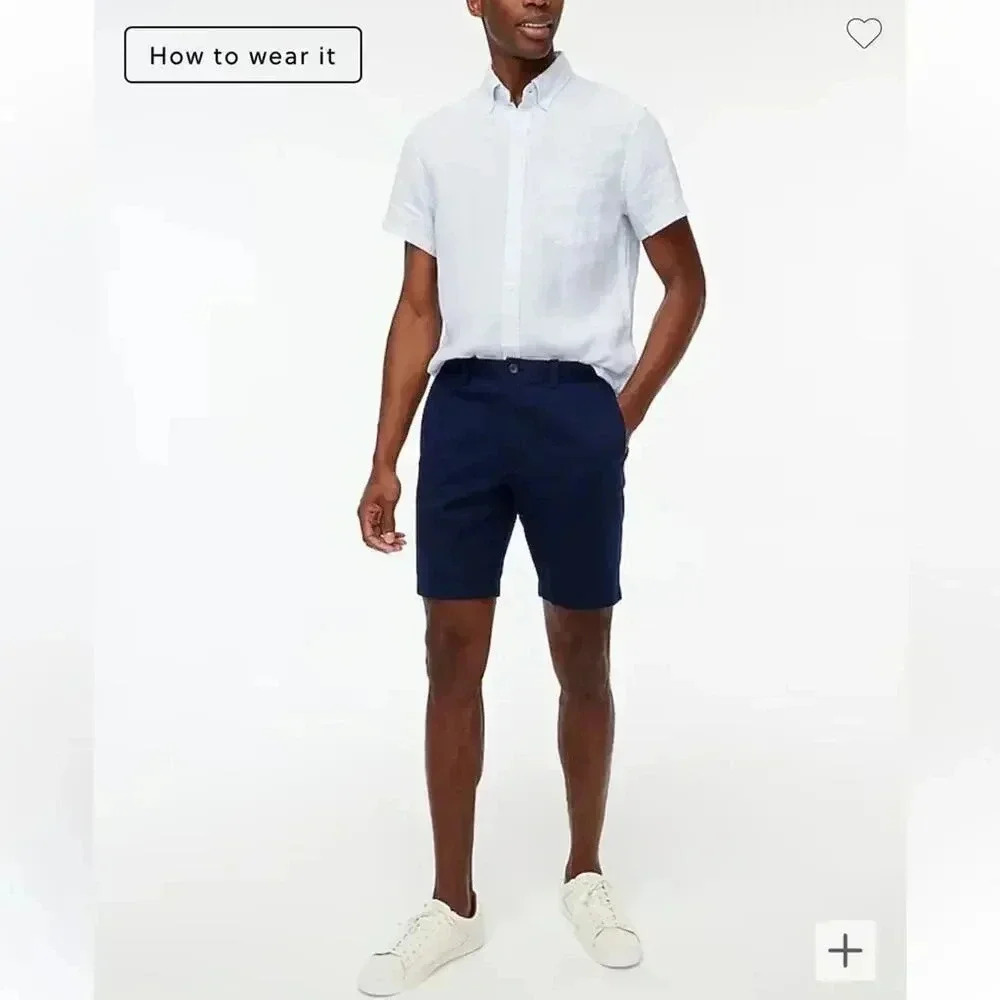 J.Crew Factory 9" flex chino short in Navy 34 NWT